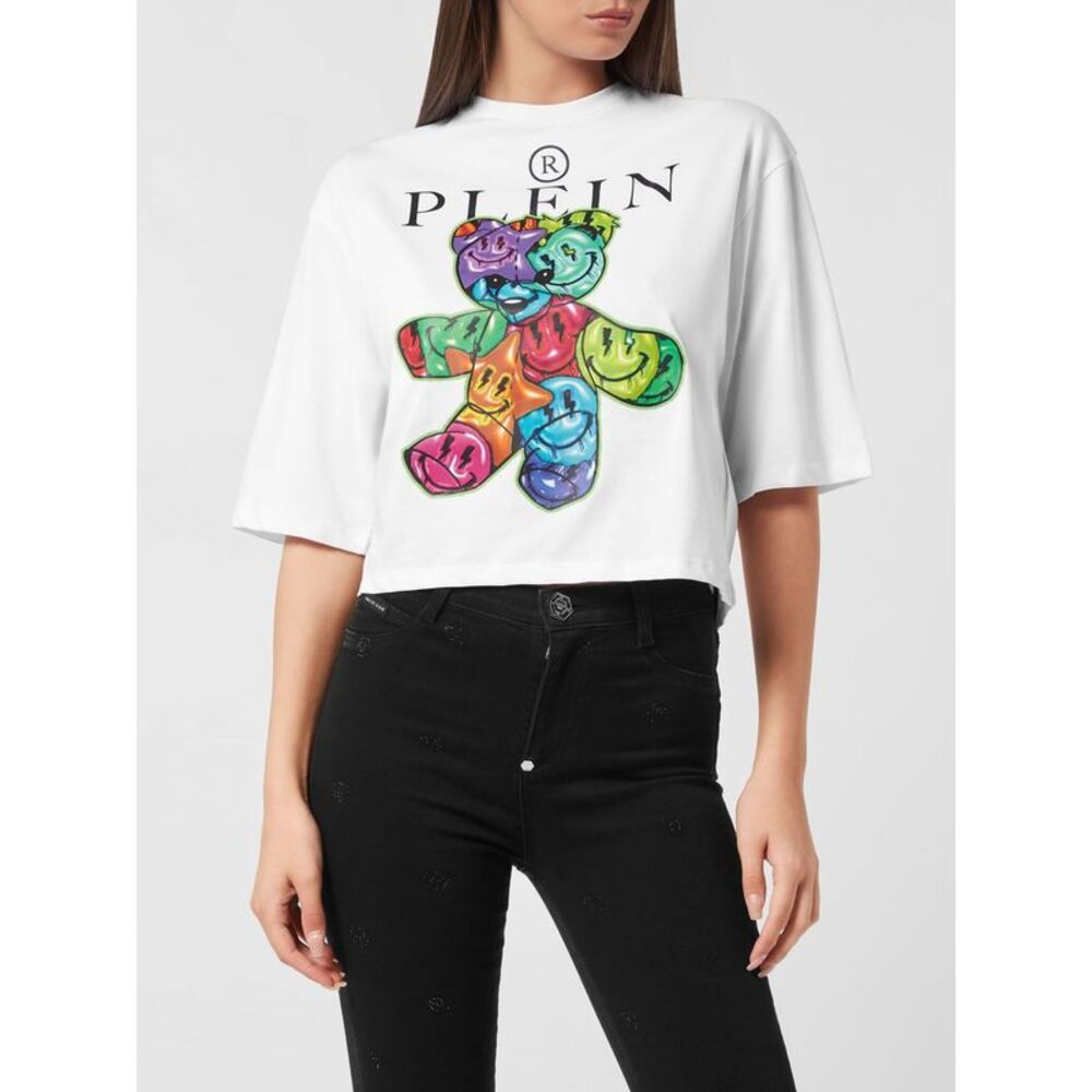 Philipp Plein Women Teddy Bear Print Relaxed Fit Cotton T-Shirt Philipp Plein